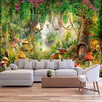 Pasakų miško gobelenas Sienos dekoracija Fantazijos Magiško sodo Grybų Estetika Vaikų Kūdikio Miegamojo Svetainės Bendrabučio Šventės Dekoras 73x95cm 38x29inch