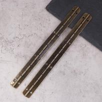 2 vnt. Metaliniai vyriai medinei dėžutei, Geležiniai 20x2 cm ilgio vyriai durims ir langams, Rankdarbiai, Sunkiosios apkrovos fortepijono spintos dėžutė