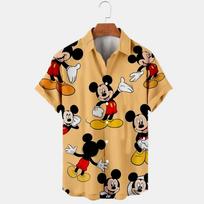 Disney Vasariniai 3D Marškinėliai Vyrams Disney Mikė Pūkuotukas Havajietiški Marškiniai Gatvės Viršutiniai Drabužiai Mielos Animacinių Filmų Marškinėliai Vyriški Atsitiktiniai Mados Marškinėliai 4XL
