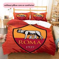 AS Roma futbolo klubas Raštas Patalynės antklodės komplektas Namų dekoracija Dovana (1 * užvalkalas antklodei + 2 * užvalkalai pagalvėms be užpildo) 135x200cm