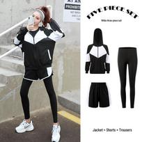 Women's Plus Size 5-Piece Yoga Set: Long Sleeve & Pants for Autumn/Winter Outdoor Gym Running XL