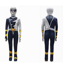 Vaikams Berniukams Superherojų Komanda Rangers Jumpsuit Kaukės Drabužių Rinkinys Cosplay Kostiumai Helovinas Gimtadienio Šventė Zentai Kostiumai 100cm juoda