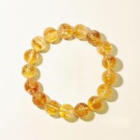 Natūralaus geltono topazo apyrankė, Žvilganti snaigės apyrankė, Simbiotiška laimės talismanų apyrankė 8mm - Bracelet