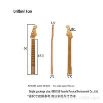 ST22 6 stygų AA klevo elektrinės gitaros kaklas - Matinė įgaubta galva, tigro raštas, visiškai kepta apdaila. Lemon Yellow Fully Baked Maple AA Neck