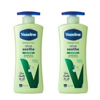 [2 vnt. pakuotė] Vaseline Intensive Care Aloe Soothe kūno losjonas 400 ml x 2 vnt. Ramina ir drėkina