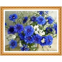 5d „pasidaryk pats“ pilnas apvalus grąžtas deimantinis paveikslas mėlynos rugiagėlės deimantinio dygsnio krištolinio akmens dekoras 20X30CM
