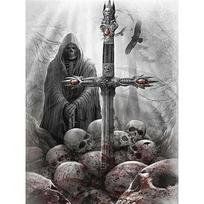 Pilnas 5D „pasidaryk pats“ deimantinis piešimas „Grim Reaper Skull Deimantinis siuvinėjimas Visiškai klojamas siuvinėjimas kryželiu namų dekoras rankų darbo dovana 20x30cm gray