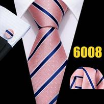 Barry.Wang Fashion Stripe Kaklaraištis Vyrams Klasikinis austinis šilko kaklaraištis Rankogaliai Rankogalių sąsagos Formalus Kasdienis N-6008