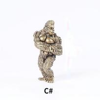 Retro žalvario kūno rengybos bicepsas Brachii Gorilla maža statula biuro darbalaukio papuošalai Dekoras Amatai Gyvūnų raumenys Orangutano figūrėlės Style C