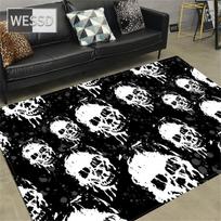 Kaukolės siaubo kilimas gotikinio stiliaus skeleto kilimėlis Helovino dekoro grindų kilimėlis paauglių kambariui, neslystantis miegamojo kilimėlis prie lovos 40x60cm 1pcs