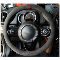 Automobilio vairo užvalkalas mini cooper priedams automobilio zomšinis vairo užvalkalas mini cooper individualizuotas pilka