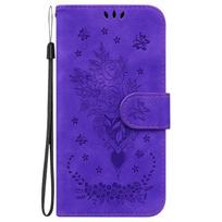 Odinis piniginės dėklas Funda Samsung Galaxy A51 A21s A71 A31 A41 A01 A3 Core A11 M31 S dėklams Gėlės Drugelio Atverčiamas telefono dėklas Samsung M31 violetinė