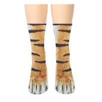 3D gyvūnų letenų kojinės Naujovė Mielos kojos, pėdos, kojinės iki kelių, juokingos unisex, suaugusios moterys, vyrai, mergaitės, paaugliai, vaikai, suaugusieji, pora Kalėdų dovanos, suknelės, kojinės. 24cm balta