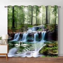 Miško tamsios užuolaidos Džiunglių medis Gamta Peizažas Langas Užuolaida Svetainė Miegamasis Krioklys Kairėje ir Dešinėje Atviras W53.5 X H114cm X 2