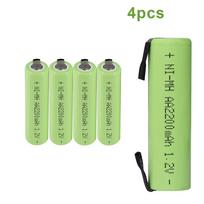 CITYORK AA įkraunama baterija 1,2 V AA NiMH 2200 mAh 2A baterijos su suvirinimo skirtukais, skirti „Philips“ elektrinio skustuvo skustuvo dantų šepetėliui 4 PCS