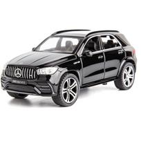 1/32 mastelio Benz AMG GLE 63S visureigis žaislinis automobilis, lydinio slegiamo atgabenimo automobilio modelis su lengvomis ir garsiomis žaislinėmis transporto priemonėmis, skirtomis vaikams, berniukams 1/32-15.4x6.8x6cm juoda