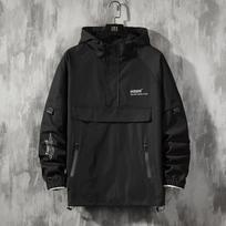 2022 m. pavasario gobtuvas laisvalaikio vyriška striukė Streetwear Windbreaker Bomber striukės, paltai vyrams L juoda