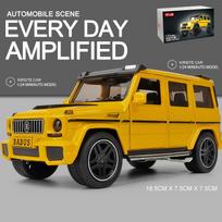 1/24 mastelio Benz G65 dyzelinio automobilio modelio žaislas, patraukiama atgal žaislinė transporto priemonė su garsu ir šviesa vaikams, mažiems berniukams, mergaitėms, dovanų kolekcija 1/24-18x8.5x8 cm geltona