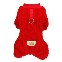 Žieminiai vilnos drabužiai naminiams gyvūnėliams mažiems vidutiniams šunims Minkštas šiltas šunų paltas šuniuko kačiuko striukė Megztinis Čihuahua Teddy Yorkies kostiumas M raudona