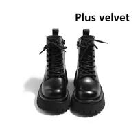 Rudens ir žiemos avalynė Sniego batai Joker Platformos Batai ir Velvetiniai Šilti Moteriški Batai 35 juoda