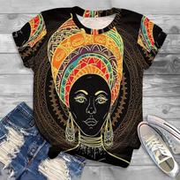 Moteriški marškinėliai Africa Girl 3D spauda marškinėliai Moteriški madingi marškinėliai Afrikiečių moterų marškinėliai Harajuku trumpomis rankovėmis viršūnės marškinėliai Juodi XL