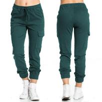 Moteriškos elastinės juosmens Combat Cargo Pants laisvalaikio kelnės S-4XL S pilka spalva