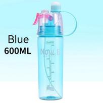 600 ml purškiamo šalto vandens butelio sublimacinis rūko vandens butelis, daugkartinio naudojimo sporto sporto plastikinis butelis su purškimu vasarai 600ML mėlyna