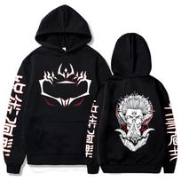 Juokingi Jujutsu Kaisen Laisvalaikio gobtuvai ilgomis rankovėmis Anime Ryomen Sukuna Spausdinti Vyrai Moterų mada Harajuku Megztiniai Drabužiai XS juoda