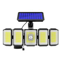 1500LM 300 LED Saulės šviesa Lauko Vandeniui su Nuotolinio valdymo pultu 3 Režimai Judesio jutiklis Plataus kampo apšvietimas Gatvės lempa split type-1500LM blue