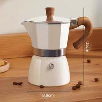Apvalaus dugno „Moka“ puodo, vieno vožtuvo, buitinis mažas kavos puodas Kavos virimo rankinis puodų rinkinys Espresso stiliaus kavos kavos indai 150ml balta