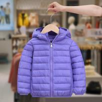Vaikų striukės Berniukams Mergaitėms Šilti pūkiniai su gobtuvu Paltai Paaugliams Parka Vaikų žiemos striukės 150cm violetinė