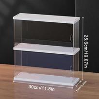 2/3 sluoksnių ekrano dėklas mini Funko Pop figūrėlėms su lengvu laikymo spintelės lentyna žaislų mini figūrėlėms kolekcionuojamų daiktų laikymo lentyna White base-2 Layer