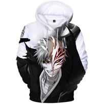 Laisvi džemperiai su 3D spauda Anime BLEACH animaciniai gobtuvai Vaikams Naujoviški unisex viršutiniai drabužiai Patogus rudeninis žieminis ilgomis rankovėmis megztinis S