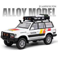 Toyota Land Cruiser LC80 Visureigis Off-Road Simuliacija Lydinio ir Žaislinės Transporto Priemonės Garsai ir Šviesa Atitraukiama Mašinėlė 1:24 Lydinio kolekcijos modelis