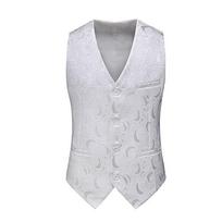 Vyriška rudens/žiemos lieknos figūros kostiumo liemenė, juoda/balta, kasdienė, didelio dydžio, tuščiavidurio dizaino 4XL balta