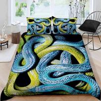 3D Snake stiliaus patalynės komplektas miegamajam Minkštas antklodės lovatiesės lovatiesėms Patogi antklodė ir pagalvės užvalkalas 70x133cm 2pcs