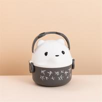 Sukraunama Bento dėžutė Nešiojama miela animacinių filmų vaikų pietų dėžutė Dvisluoksnė maisto laikymo talpykla akinių meškiuko terminė Bento dėžutė