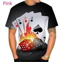 3D Spausdinti žaidimo kortos Pokeris Marškinėliai vyrams moterims Juokingi žaidimo kortų marškinėliai Asmeniški Laisvalaikio trumpomis rankovėmis Hip Hop marškinėliai XXXL