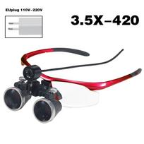 Exp Danties didinamasis stiklas 2,5x 3,5x su LED šviesa Akiniai Chirurginis didinamasis stiklas Dantų medicininis didinamasis stiklas