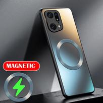 Magnetinis matinis silikoninis telefono dėklas OPPO Reno 13 Pro 11 Pro 10 Pro Plus 8 9 7 6 5, belaidis įkrovimas, smūgiams atsparus kietas PC dangtelis, buferis Reno 5 5G juoda