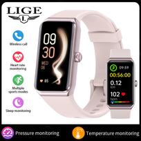 LIGE Naujas išmanusis laikrodis C82 „Bluetooth Call“ moteriškas išmanusis laikrodis 1,47 colio sveikatos aptikimo lauko sportui atspari vandeniui išmanioji apyrankė silicone strap rožinė