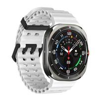 Marine Band skirtas Samsung Galaxy Watch 7 Ultra 47mm Sportinis silikoninis dirželis apyrankė Samsung Galaxy Ultra laikrodžio apyrankės priedai 47mm balta