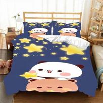 Kawaii Bubu ir Dudu 3D spausdinimo anime patalynės komplektas Antklodės užvalkalas Antklodė Lova Vienvietė Twin Pilna King Queen Dydžio Patalynės Komplektas Vaikams 135X200cm-2pcs