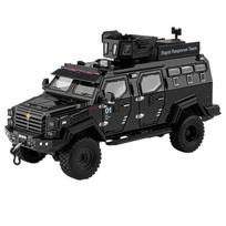 1/24 Lydinio Kardas Dantytojo Tigro Sprogimui Atsparaus Automobilio Modelis Lietas Policijos Šarvuoto Visureigio Automobilio Modelis Garso Šviesos Žaislas Dovana juoda