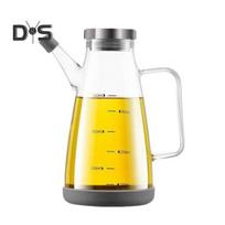 Stiklinis aliejaus dozatorius su nelašėjančiu snapeliu, 550/750/1000 ml, didelės talpos aliejaus indas, karščiui atsparus aliejaus acto dozatorius, buteliai virtuvei 550ML 1pc