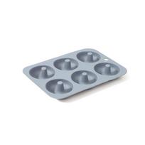 Aukštos temperatūros silikoninis kepimo rinkinys: Kvadratinė pyrago forma, skrudintuvo padėklas, keksiukų formelė 6-piece donut pilka spalva