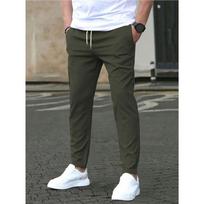Kasdienės Slim-fit devynių taškų vyriškos kelnės, vienspalvės, su kišenėmis XXL