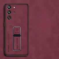 Dėklas ZTE nubia Red Magic 10 Pro 9S Pro Plus Skinsheep Odos Šarvuotas Telefono Dėklas RedMagic 10Pro+ 9pro Magnetinis Žiedo Laikiklis Stovas Apsauginis Dėklas For Red Magic 10 Pro raudona