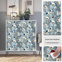 Lipnus spintelės lipdukas prancūziško retro rašto spintos spintelės durų atnaujinimas vandeniui atsparus virtuvės baldų atnaujinimas 60cm wide * 2m long gray