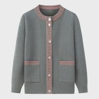 Samanotos spalvos storas kardiganas vidutinio amžiaus ir vyresnio amžiaus moterims 2XL (Approx. 105-120 lbs)